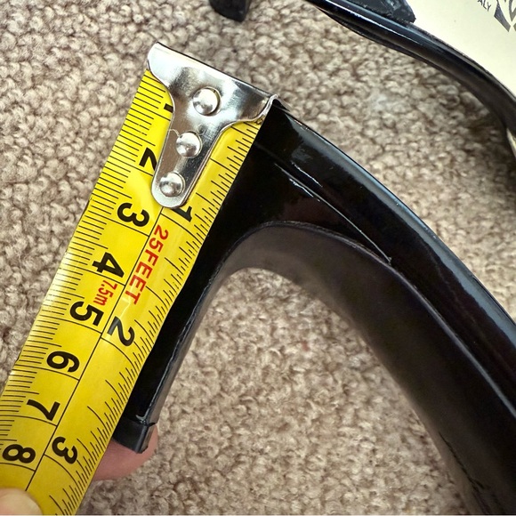 Salvatore Ferragamo Patent Leather Slides Sandals Two Tone Kitten Heel - Picture 12 of 12